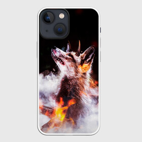 Чехол для iPhone 13 mini с принтом Лиса с рогами в Новосибирске,  |  | fox | foxy | животное | звери | лиса | лисенок | лисичка | милая | рыжая | фокс