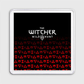 Магнит 55*55 с принтом THE WITCHER [1] в Новосибирске, Пластик | Размер: 65*65 мм; Размер печати: 55*55 мм | the witcher | the witcher wild hunt | ведьмак | ведьмак 3: дикая охота