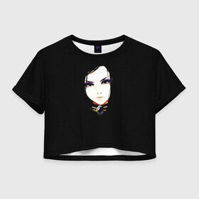 Женская футболка Crop-top 3D с принтом девушка в Новосибирске, 100% полиэстер | круглая горловина, длина футболки до линии талии, рукава с отворотами | girl | голова | девушка | красота | лицо
