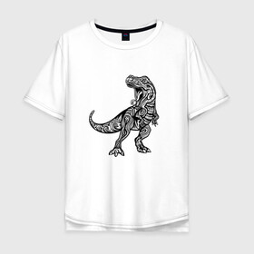 Мужская футболка хлопок Oversize с принтом Тираннозавр узор Мандала в Новосибирске, 100% хлопок | свободный крой, круглый ворот, “спинка” длиннее передней части | Тематика изображения на принте: art | ethnic | grunge | mandala | pattern | pop culture | rex | science | t rex | tribal | tyrannosaurus rex | vintage | арт | вензеля | винтаж | гранж | динозавр | наука | паттерн | популярная культура | теропод | ти рекс | тиранозавр | тирекс | хищник |