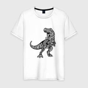 Мужская футболка хлопок с принтом Тираннозавр узор Мандала в Новосибирске, 100% хлопок | прямой крой, круглый вырез горловины, длина до линии бедер, слегка спущенное плечо. | art | ethnic | grunge | mandala | pattern | pop culture | rex | science | t rex | tribal | tyrannosaurus rex | vintage | арт | вензеля | винтаж | гранж | динозавр | наука | паттерн | популярная культура | теропод | ти рекс | тиранозавр | тирекс | хищник |