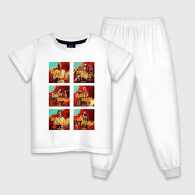 Детская пижама хлопок с принтом Far Cry Posters в Новосибирске, 100% хлопок |  брюки и футболка прямого кроя, без карманов, на брюках мягкая резинка на поясе и по низу штанин
 | games | poster | ubisoft | дани | диего | яра