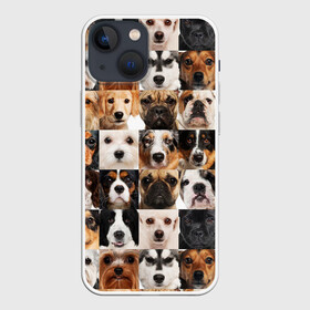 Чехол для iPhone 13 mini с принтом Я ЛЮБЛЮ СОБАК   I LOVE DOGS в Новосибирске,  |  | Тематика изображения на принте: collage dogs | dogs | i love dogs | домашние животные | друзья наши младшие | коллаж | собаки | собачки. | я люблю собак