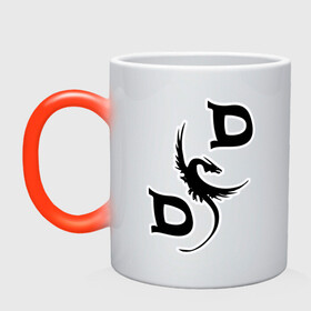 Кружка хамелеон с принтом D&D | Dragon  в Новосибирске, керамика | меняет цвет при нагревании, емкость 330 мл | dd | dragon | dungeons and dragons | днд | дракон | подземелья и драконы