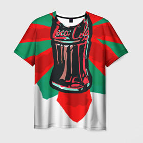 Мужская футболка 3D с принтом Loca-Cola в Новосибирске, 100% полиэфир | прямой крой, круглый вырез горловины, длина до линии бедер | Тематика изображения на принте: coca cola | cocacola | pepsi | пепси