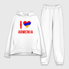 Женский костюм хлопок Oversize с принтом I Love Armenia в Новосибирске,  |  | Тематика изображения на принте: armenia | armenya | love | арарат | армения | армяне | армянин | арцах | горы | ереван | кавказ | любовь | народ | саркисян | сердце | ссср | страна | флаг