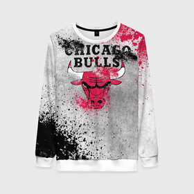 Женский свитшот 3D с принтом CHICAGO BULLS [8] в Новосибирске, 100% полиэстер с мягким внутренним слоем | круглый вырез горловины, мягкая резинка на манжетах и поясе, свободная посадка по фигуре | basketball | bulls | chicago | chicago bulls | jordan | nba | баскетбол | джордан | нба | чикаго буллз