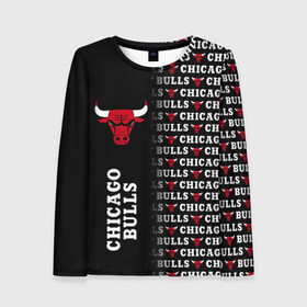 Женский лонгслив 3D с принтом CHICAGO BULLS [7] в Новосибирске, 100% полиэстер | длинные рукава, круглый вырез горловины, полуприлегающий силуэт | basketball | bulls | chicago | chicago bulls | jordan | nba | баскетбол | джордан | нба | чикаго буллз