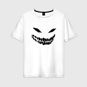 Женская футболка хлопок Oversize с принтом Ghost face в Новосибирске, 100% хлопок | свободный крой, круглый ворот, спущенный рукав, длина до линии бедер
 | disturbed | drain | face | ghost | дрейн | монстр | призрак