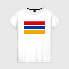 Женская футболка хлопок с принтом Armenia Flag в Новосибирске, 100% хлопок | прямой крой, круглый вырез горловины, длина до линии бедер, слегка спущенное плечо | armenia | armenya | арарат | армения | армяне | армянин | арцах | горы | ереван | кавказ | народ | саркисян | ссср | страна | флаг