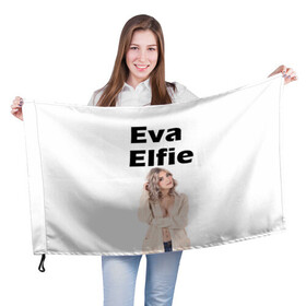Флаг 3D с принтом Eva Elfie в Новосибирске, 100% полиэстер | плотность ткани — 95 г/м2, размер — 67 х 109 см. Принт наносится с одной стороны | eva elfie | eva elfie print | актер | актриса | ева элфи | кино