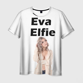 Мужская футболка 3D с принтом Eva Elfie в Новосибирске, 100% полиэфир | прямой крой, круглый вырез горловины, длина до линии бедер | eva elfie | eva elfie print | актер | актриса | ева элфи | кино