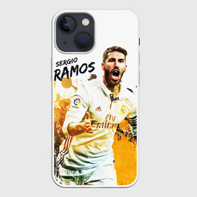 Чехол для iPhone 13 mini с принтом Серхио Рамос в Новосибирске,  |  | sergio ramos | sr4 | номер 4 | реал мадрид | сборная испании | серхио рамос | футбол | футболист