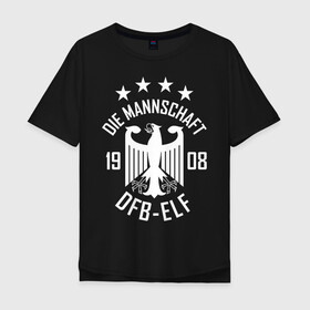 Мужская футболка хлопок Oversize с принтом Сборная Германии в Новосибирске, 100% хлопок | свободный крой, круглый ворот, “спинка” длиннее передней части | die mannschaft | германия | сборная германии | футбол | чемпионат европы | чемпионат мира
