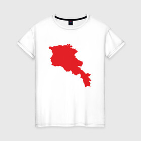 Женская футболка хлопок с принтом Armenia Map в Новосибирске, 100% хлопок | прямой крой, круглый вырез горловины, длина до линии бедер, слегка спущенное плечо | armenia | armenya | арарат | армения | армяне | армянин | арцах | горы | ереван | кавказ | карта | народ | саркисян | ссср | страна | флаг