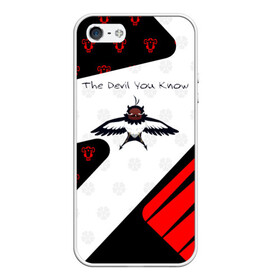 Чехол для iPhone 5/5S матовый с принтом The Devil You Know! в Новосибирске, Силикон | Область печати: задняя сторона чехла, без боковых панелей | Тематика изображения на принте: asta | black bulls | black clover | quartet knights | yuno | акума | аниме | аста | блэк кловер | буракку куро:ба | демон | королевство клевера | король магов | лихт | магна | манга | пятилистник | черный бык | чёрный клев