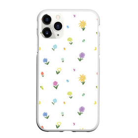 Чехол для iPhone 11 Pro матовый с принтом Цветы и бабочки в Новосибирске, Силикон |  | бабочка | бабочки | лето | паттерн | природа | растение | растения | цветок | цветочек | цветы