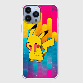 Чехол для iPhone 13 Pro Max с принтом Уставший Пикачу в Новосибирске,  |  | anime | picachu | pikachu | аниме | милый | пика | пикачу | покебол | покемон