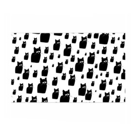 Бумага для упаковки 3D с принтом Принт из грустных черных котов в Новосибирске, пластик и полированная сталь | круглая форма, металлическое крепление в виде кольца | грустный | кот | черный
