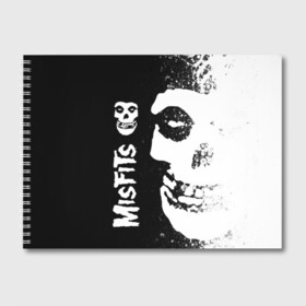 Альбом для рисования с принтом MISFITS [1] в Новосибирске, 100% бумага
 | матовая бумага, плотность 200 мг. | misfits | music | rock | мисфитс | музыка | рок