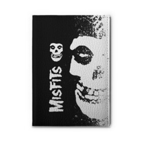 Обложка для автодокументов с принтом MISFITS [1] в Новосибирске, натуральная кожа |  размер 19,9*13 см; внутри 4 больших “конверта” для документов и один маленький отдел — туда идеально встанут права | misfits | music | rock | мисфитс | музыка | рок