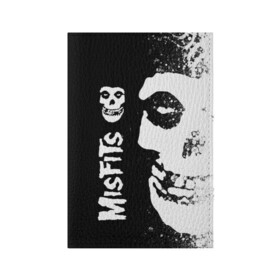 Обложка для паспорта матовая кожа с принтом MISFITS [1] в Новосибирске, натуральная матовая кожа | размер 19,3 х 13,7 см; прозрачные пластиковые крепления | Тематика изображения на принте: misfits | music | rock | мисфитс | музыка | рок