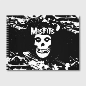 Альбом для рисования с принтом MISFITS [4] в Новосибирске, 100% бумага
 | матовая бумага, плотность 200 мг. | misfits | music | rock | мисфитс | музыка | рок