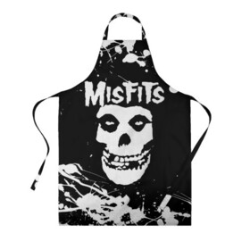 Фартук 3D с принтом MISFITS [4] в Новосибирске, 100% полиэстер | общий размер — 65 х 85 см, ширина нагрудника — 26 см, горловина — 53 см, длина завязок — 54 см, общий обхват в поясе — 173 см. Принт на завязках и на горловине наносится с двух сторон, на основной части фартука — только с внешней стороны | misfits | music | rock | мисфитс | музыка | рок