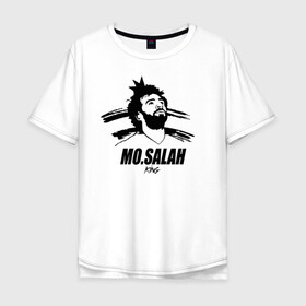 Мужская футболка хлопок Oversize с принтом MO.SALAH KING в Новосибирске, 100% хлопок | свободный крой, круглый ворот, “спинка” длиннее передней части | Тематика изображения на принте: basel | champion | chelsea | fifa | lfc | liverpool | mo salah | mohamed salah | mokawloon | roma | soccer | uefa | базель | египет | ливерпуль | лига чемпионов | лфк | мокавлун | мохаммед салах | рома | уефа | фифа | футбол