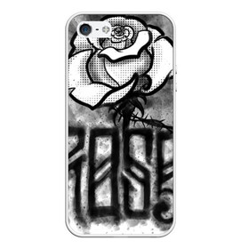 Чехол для iPhone 5/5S матовый с принтом Терновая роза в Новосибирске, Силикон | Область печати: задняя сторона чехла, без боковых панелей | венок | комикс | роза | тату | терновая | эскиз