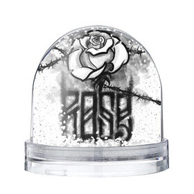 Игрушка Снежный шар с принтом Терновая роза в Новосибирске, Пластик | Изображение внутри шара печатается на глянцевой фотобумаге с двух сторон | венок | комикс | роза | тату | терновая | эскиз