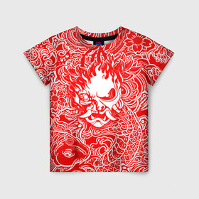 Детская футболка 3D с принтом Samurai в Новосибирске, 100% гипоаллергенный полиэфир | прямой крой, круглый вырез горловины, длина до линии бедер, чуть спущенное плечо, ткань немного тянется | cd projekt red | cyberpunk | cyberpunk 2077 | rdcbp101277 | samurai | киберпанк | киберпанк 2077