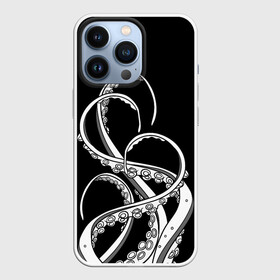 Чехол для iPhone 13 Pro с принтом Octopus Black and White в Новосибирске,  |  | fish | kraken | ocean spirit | octopus | sea | summer | вода | водный мир | животные | зверь | кальмар | кракен | лето | монстр | море | морская живность | морские обитатели | осьминог | отпуск | рыба | черно белый | чуд