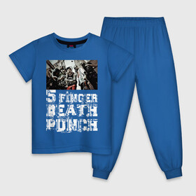 Детская пижама хлопок с принтом Five Finger Death Punch в Новосибирске, 100% хлопок |  брюки и футболка прямого кроя, без карманов, на брюках мягкая резинка на поясе и по низу штанин
 | groove metal | group | rock | грув металл | группа | рок