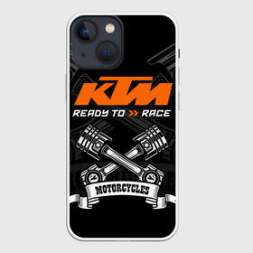 Чехол для iPhone 13 mini с принтом KTM MOTORCYCLES   КТМ МОТОЦИКЛЫ в Новосибирске,  |  | ktm | ktm duke | motorcycle. | байк | байкер | ктм | ктм дюк | мотоспорт | мототехника | мотоцикл | мотоциклист | скутер