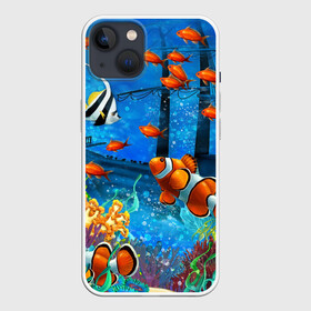 Чехол для iPhone 13 с принтом На глубине | Рыбки | Пляжная в Новосибирске,  |  | море | мультяшки | океан | пляжная | рыба | рыбки | рыбы
