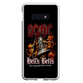 Чехол для Samsung S10E с принтом AC DC Hells Bells в Новосибирске, Силикон | Область печати: задняя сторона чехла, без боковых панелей | ac dc | acdc | back in black | columbia | epic | force | guitar | pop | rock | vevo | ангус | ангус янг | ас дс | асдс | блюз | бон скотт | брайан джонсон | дэйв эванс | клифф уильямс | крис слейд | малькольм янг | рок | стиви янг | фил радд