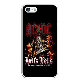 Чехол для iPhone 5/5S матовый с принтом AC DC Hells Bells в Новосибирске, Силикон | Область печати: задняя сторона чехла, без боковых панелей | ac dc | acdc | back in black | columbia | epic | force | guitar | pop | rock | vevo | ангус | ангус янг | ас дс | асдс | блюз | бон скотт | брайан джонсон | дэйв эванс | клифф уильямс | крис слейд | малькольм янг | рок | стиви янг | фил радд