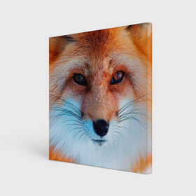 Холст квадратный с принтом Мордочка лисы в Новосибирске, 100% ПВХ |  | fox | foxy | животное | звери | лиса | лисенок | лисичка | милая | рыжая | фокс