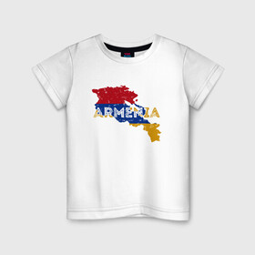 Детская футболка хлопок с принтом Armenia Map в Новосибирске, 100% хлопок | круглый вырез горловины, полуприлегающий силуэт, длина до линии бедер | armenia | armenya | арарат | армения | армяне | армянин | горы | ереван | кавказ | народ | саркисян | ссср | страна | флаг