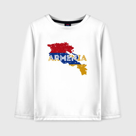 Детский лонгслив хлопок с принтом Armenia Map в Новосибирске, 100% хлопок | круглый вырез горловины, полуприлегающий силуэт, длина до линии бедер | armenia | armenya | арарат | армения | армяне | армянин | горы | ереван | кавказ | народ | саркисян | ссср | страна | флаг