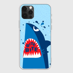 Чехол для iPhone 12 Pro с принтом Акула bite в Новосибирске, силикон | область печати: задняя сторона чехла, без боковых панелей | shark | акула | акулы | жители | клыки | море | морские | океан | рыба