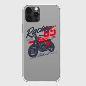 Чехол для iPhone 12 Pro с принтом Racing 85 в Новосибирске, силикон | область печати: задняя сторона чехла, без боковых панелей | Тематика изображения на принте: bike | custom | байк | байкер | кастом | мото | мотокросс | мотоцикл | скорость