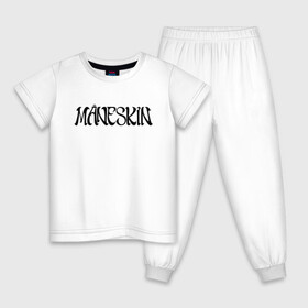 Детская пижама хлопок с принтом Maneskin в Новосибирске, 100% хлопок |  брюки и футболка прямого кроя, без карманов, на брюках мягкая резинка на поясе и по низу штанин
 | Тематика изображения на принте: maneskin | евровидение 2021 | манескин | монскин