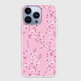 Чехол для iPhone 13 Pro с принтом Цветущая розовая вишня в Новосибирске,  |  | cherry blossom | sakura | азия | весна | ветки | вишня | для девушки | женский | милый | нежный | природа | розовый | сакура | цветение | цветочный принт | цветущая вишня | цветущие ветки | цветущий миндаль