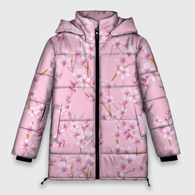 Женская зимняя куртка Oversize с принтом Цветущая розовая вишня в Новосибирске, верх — 100% полиэстер; подкладка — 100% полиэстер; утеплитель — 100% полиэстер | длина ниже бедра, силуэт Оверсайз. Есть воротник-стойка, отстегивающийся капюшон и ветрозащитная планка. 

Боковые карманы с листочкой на кнопках и внутренний карман на молнии | cherry blossom | sakura | азия | весна | ветки | вишня | для девушки | женский | милый | нежный | природа | розовый | сакура | цветение | цветочный принт | цветущая вишня | цветущие ветки | цветущий миндаль