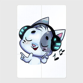 Магнитный плакат 2Х3 с принтом Котик в наушниках в Новосибирске, Полимерный материал с магнитным слоем | 6 деталей размером 9*9 см | love | аниме | бесквит | бисквит | в наушниках | животные | звери | кот | котик | котики | коты | кошка | кошки | люблю | милашка | музыка | мяу | няшка | рисованные | рисованный | сердечками | сердце