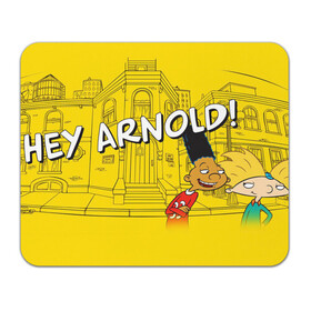 Коврик для мышки прямоугольный с принтом Hey Arnold! в Новосибирске, натуральный каучук | размер 230 х 185 мм; запечатка лицевой стороны | Тематика изображения на принте: arnold | hey | hey arnold | mult | арнольд | мультфильм | мультфильм 90 | патаки | хей | хельга | хельга паттаки | эй арнольд