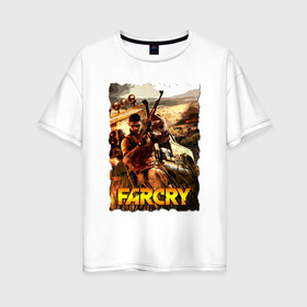 Женская футболка хлопок Oversize с принтом FARCRY Fortune’s в Новосибирске, 100% хлопок | свободный крой, круглый ворот, спущенный рукав, длина до линии бедер
 | farcry | fc 5 | fc5 | фар край