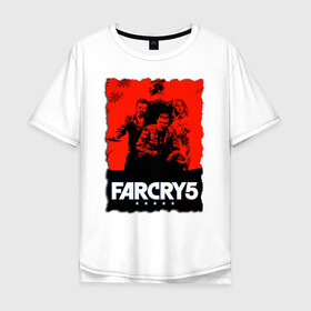 Мужская футболка хлопок Oversize с принтом FARCRY  | ФАРКРАЙ  в Новосибирске, 100% хлопок | свободный крой, круглый ворот, “спинка” длиннее передней части | Тематика изображения на принте: farcry | fc 5 | fc5 | фар край